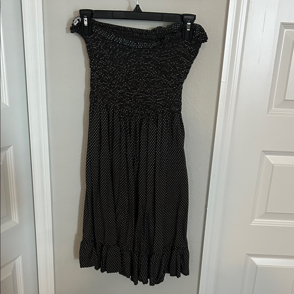 Elegant Brown Polka Dot Dress